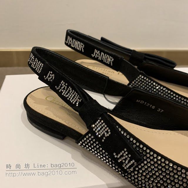 DIOR女鞋 迪奧2021專櫃新款J’ADIOR織帶尖頭涼鞋 Dior水鑽露跟涼鞋  naq1518